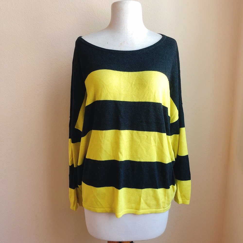 Gap Electric Yellow Stripe Sweater